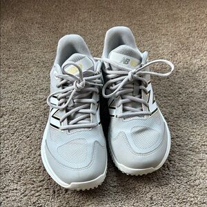New Balance Light Gray Baseball Turf Shoes
